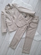  Nowy garnitur beżowa krata Polska produkcja styl elegancja r. 122