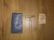 Maszynka aparat do golenia Polgal Soluna 1976 PRL etui kolor złoty