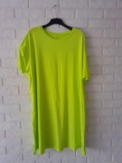 Neonowa żółtozielona sukienka plus size 46-50 