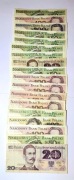 Zestaw banknotów PRL 18 SZTUK 20ZŁ- 500ZŁ + banderole 10-200 zł 24 szt.(26)