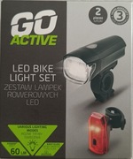GO ACTIVE, zestaw lampek rowerowych LED, NOWE