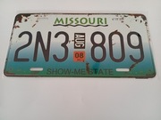 Replika kopia tablica rejestracyjna metalowa USA Missouri 30,5x15 cm