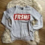 Szara bluza z nadrukiem xs slim fit frsh fishbone