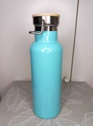 Turkusowy stalowy bidon termos z rączką 600ml