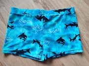 Kąpielówki chłopięce niebieskie w rekiny, roz. 134