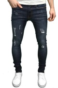 męskie spodnie STONE EDGE RIP SUPER SKINNY STRETCH FIT BRONX W32 L30