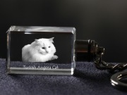 Turkish Angora Cat brelok sześcienny ŚWIECĄCY KOT