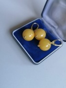 komplet z bursztynem zawieszka i kolczyki srebro