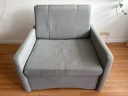 Sofa jednoosobowa rozkładana szara, używana