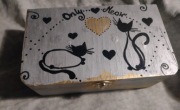 Pudełko drewniane koty kot cat
