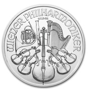 Srebrna moneta 1uncja krugerrand oraz wiedeńscy filharmonijcy 