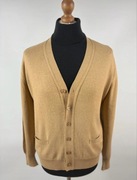 Kardigan Oversize 50% Wełna Camelowy Beż Blezer V-neck XL/52