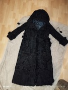 Futro maxi karakuły naturalne czarne 38 