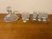 Luksusowy Zestaw Kryształowy: Karafka + Kieliszki z tacą