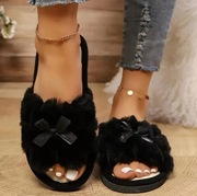 Kapcie damskie, miękka podeszwa Odkryte palce Czarne Nowe Rozmiar 40-41 