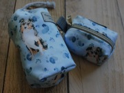 Zestaw saszetka na smaczki i woreczki # border owczarek australijski