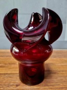 Wazon OSIOŁEK rubin Czesław Zuber, huta Barbara