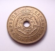 Brytyjska Rodezja Południowa 1 pens 1947 PIĘKNA! RZADKA!