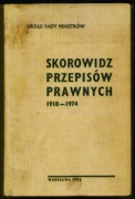 Skorowidz przepisów prawnych 1918-1974