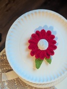 Hand made szydełkowa spinka, klamra do włosów 