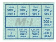 1989 Kartka żywnościowa M-I, 08.1989, stempel na odwrocie