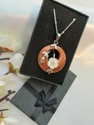 Naszyjnik zdobiony Czerwony Agat - właściwości - Srebrny łańcuszek pr.925 