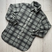 Filcowana damska kurtka koszulowa w kratę oversize h&m recycled XS