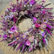 Wianek na drzwi dekoracja ozdoba prezent susz boho trawy 