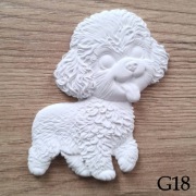 Pudel miniaturowy figurka do malowania dla dzieci magnes na lodówkę z gipsu