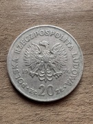 Moneta 20 zł Nowotko 1974, mały orzeł, najniższa cena