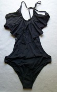 STRÓJ DAMSKI KĄPIELOWY JEDNOCZĘŚCIOWY CZARNY 34 H&M