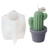 Kaktus w Doniczce forma silikonowa 8.5*7.2 do odlewów Świec Mydła Gipsu 