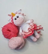 Maskotka jednorożec na szydełku, ręczno robiony