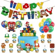 Zestaw dekoracji urodzinowych Super Mario – XXL