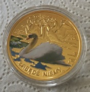 Numizmat Symbole Przyrody, Łabędź Niemy, certyfikat, książeczka