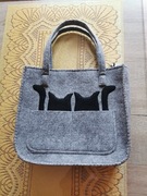 Torebka z filcu z kotami
