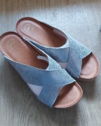 Klapki damskie , skóra, polska firma Łukbut