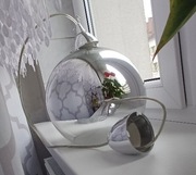 Lampa wisząca srebrna kula 2 szt
