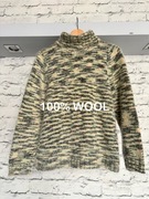 Vintage handmade sweter golf wykonany 100% z wełny rozmiar S