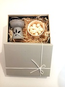 Box prezentowy. Kominek zapachowy i woski sojowe - zapach sosna