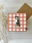 Kartka z psem, owczarek berneński, urodzinowa, HANDMADE