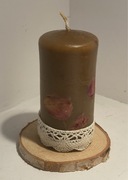 Świeca woskowa ekologiczna różana ręcznie wykonana