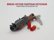 Działająca strzelba strzelba dwulufowa na kulki asg w formie breloczka