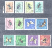 Znaczki rok 1961  od nr 1132 do 1143. Znaczki kasowane z klejem.