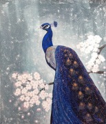 Paw na gałęzi malarstwo akrylowe ręcznie rysowane