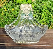 Kryształowy koszyk,  owocarka, Vintage  PRL 