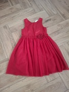 Sukienka czerwona z brokatem 140, h&m.