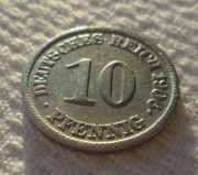 Niemcy Kaiser Wilhelm II Hohenzollern 10 fenigów 1906 J WiHM Hamburg KM# 12