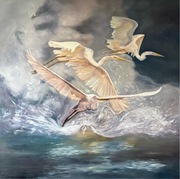 "LEĆ" obraz olejny 100x100