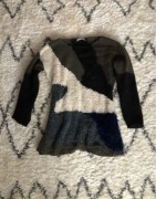 Wełniany sweter Stefanel khaki moro S/36 wełna